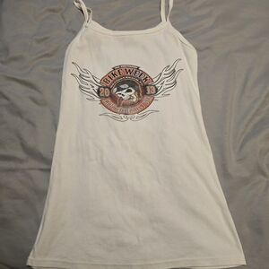 Daytona Beach 2013 White Bike Week Graphic Long Tank